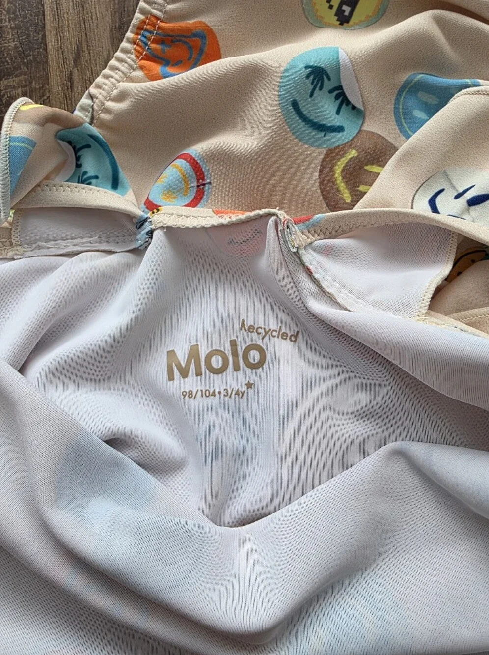Molo Nalani Ruffle Smiley Face One-Piece Swimsuit Size 3-4 Year 98/104